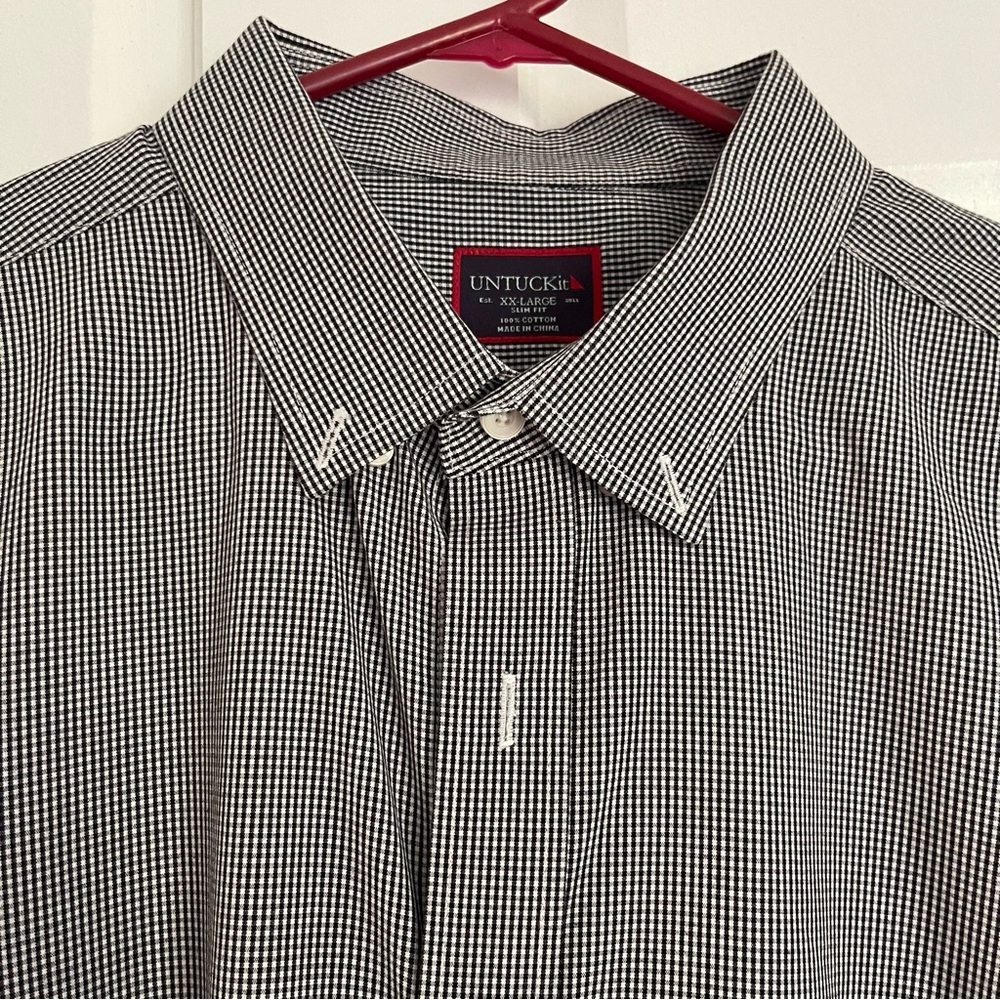 UNTUCKit Men's Black and White Gingham Shirt XXL men’s
